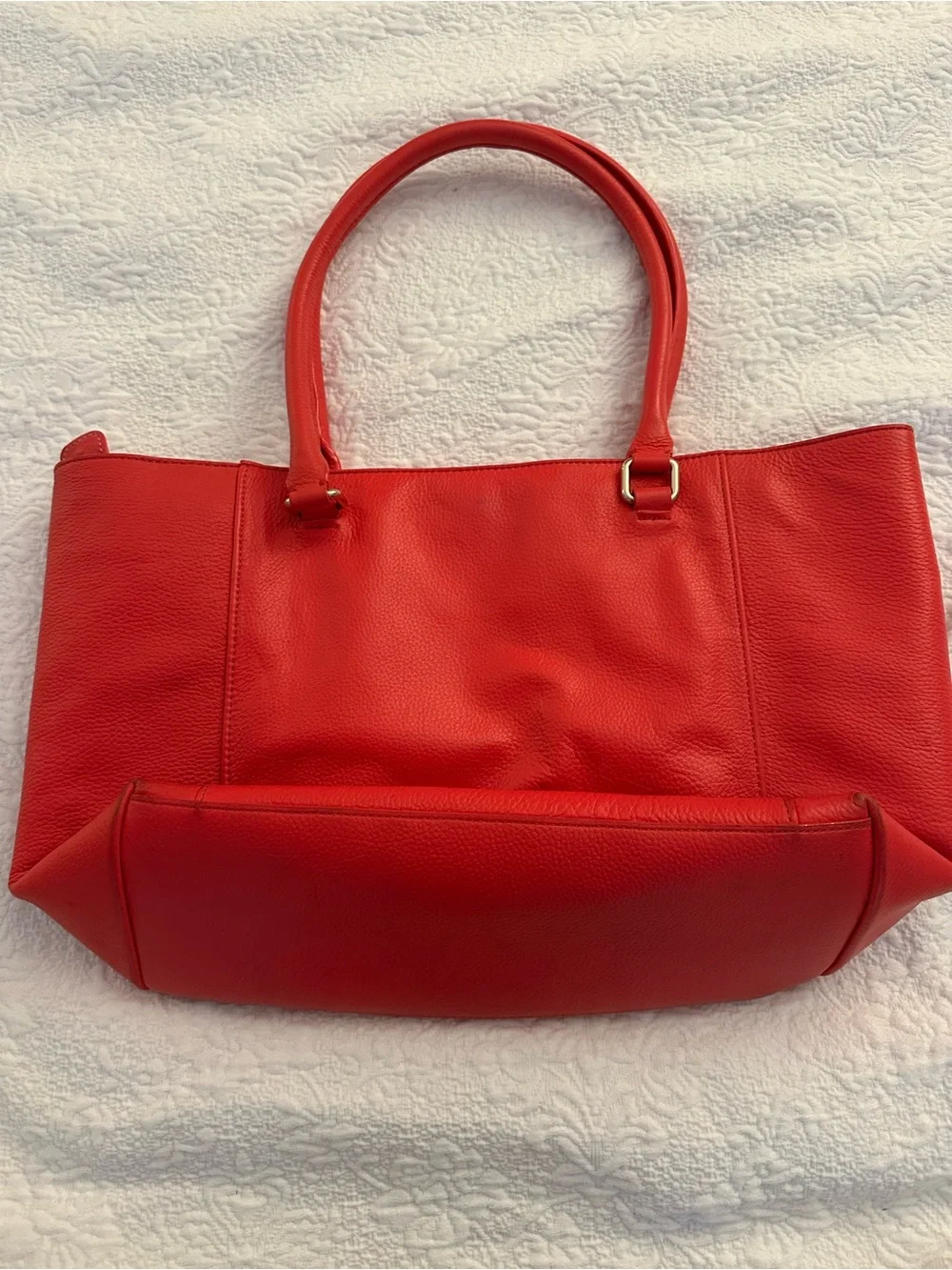 kate spade Red Leather Tote with Bow Accent
